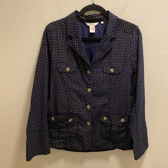 Sundance Lightweight Corduroy Blue And Gold Blazer - Picture 2 of 12